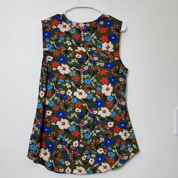 CAbi Women’s Chiffon Sleeveless Blouse Size M Semi-Sheer Floral Print Style 3981 - Picture 5 of 8
